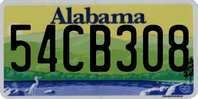AL license plate 54CB308
