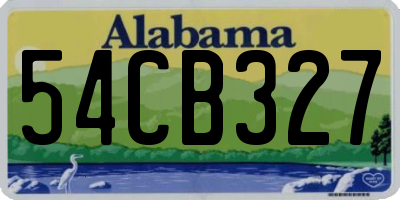 AL license plate 54CB327