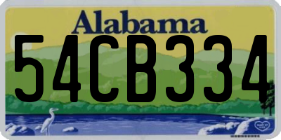 AL license plate 54CB334