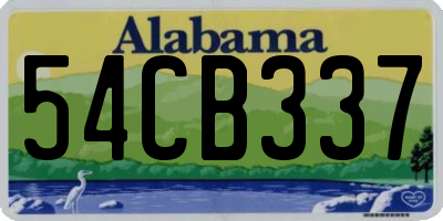 AL license plate 54CB337