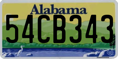 AL license plate 54CB343