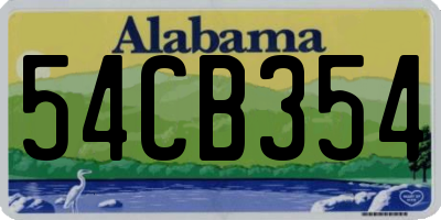 AL license plate 54CB354