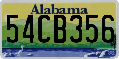 AL license plate 54CB356