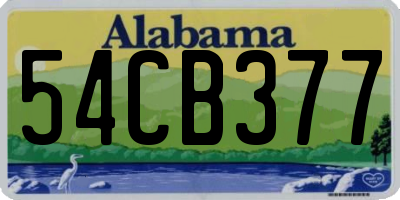 AL license plate 54CB377
