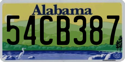 AL license plate 54CB387