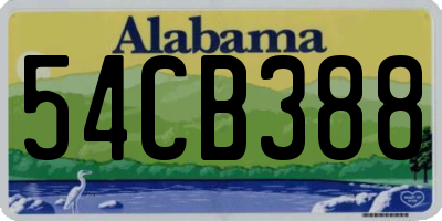AL license plate 54CB388