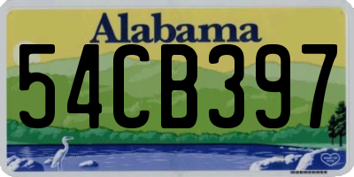 AL license plate 54CB397