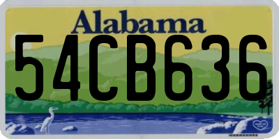 AL license plate 54CB636