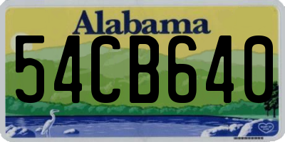 AL license plate 54CB640