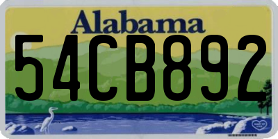 AL license plate 54CB892