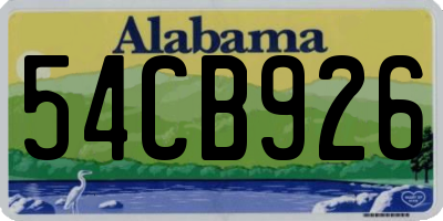 AL license plate 54CB926