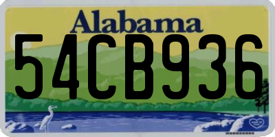 AL license plate 54CB936