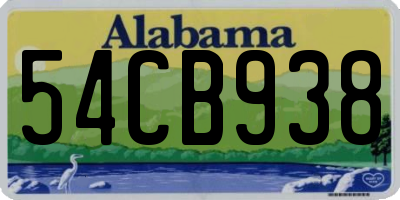 AL license plate 54CB938