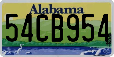 AL license plate 54CB954