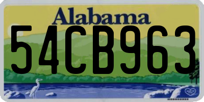 AL license plate 54CB963