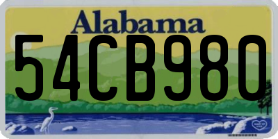 AL license plate 54CB980