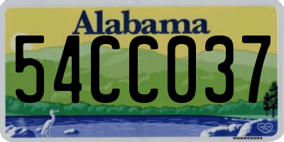 AL license plate 54CC037