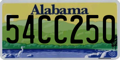 AL license plate 54CC250