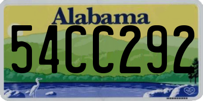 AL license plate 54CC292
