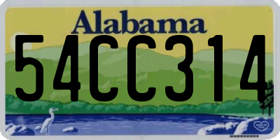 AL license plate 54CC314