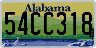 AL license plate 54CC318