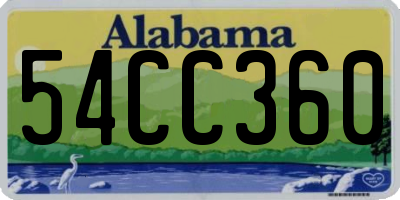 AL license plate 54CC360