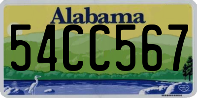 AL license plate 54CC567