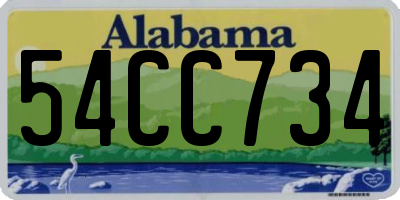 AL license plate 54CC734