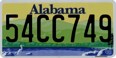 AL license plate 54CC749