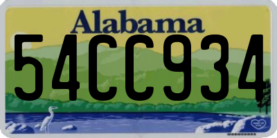 AL license plate 54CC934