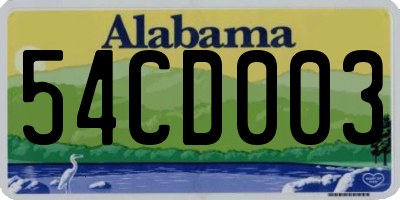 AL license plate 54CD003