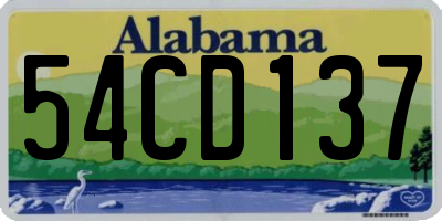 AL license plate 54CD137