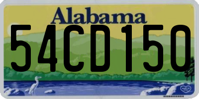 AL license plate 54CD150