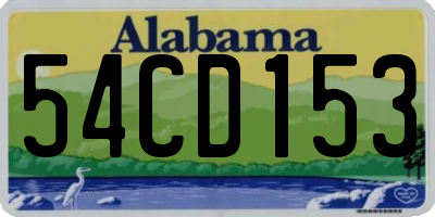AL license plate 54CD153
