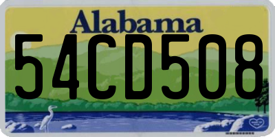 AL license plate 54CD508