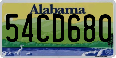 AL license plate 54CD680