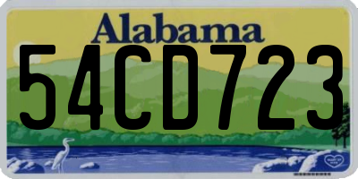 AL license plate 54CD723