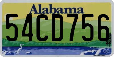 AL license plate 54CD756