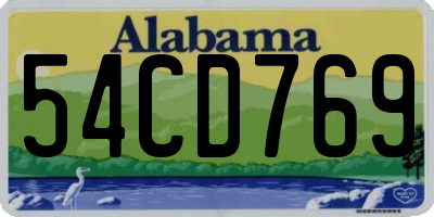 AL license plate 54CD769