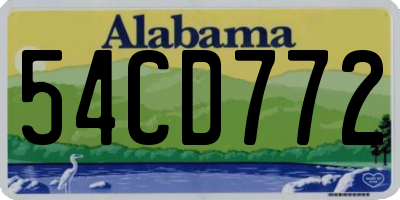 AL license plate 54CD772