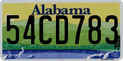 AL license plate 54CD783