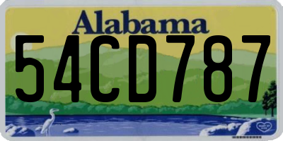 AL license plate 54CD787