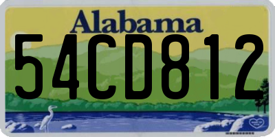 AL license plate 54CD812