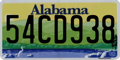 AL license plate 54CD938