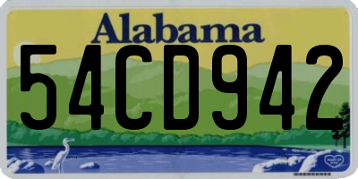 AL license plate 54CD942