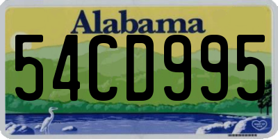AL license plate 54CD995