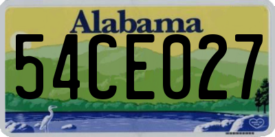 AL license plate 54CE027