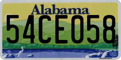 AL license plate 54CE058