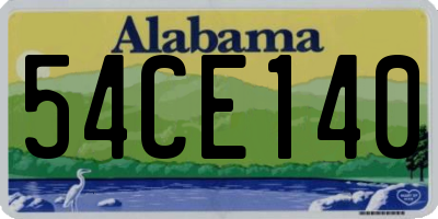 AL license plate 54CE140