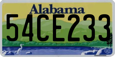 AL license plate 54CE233